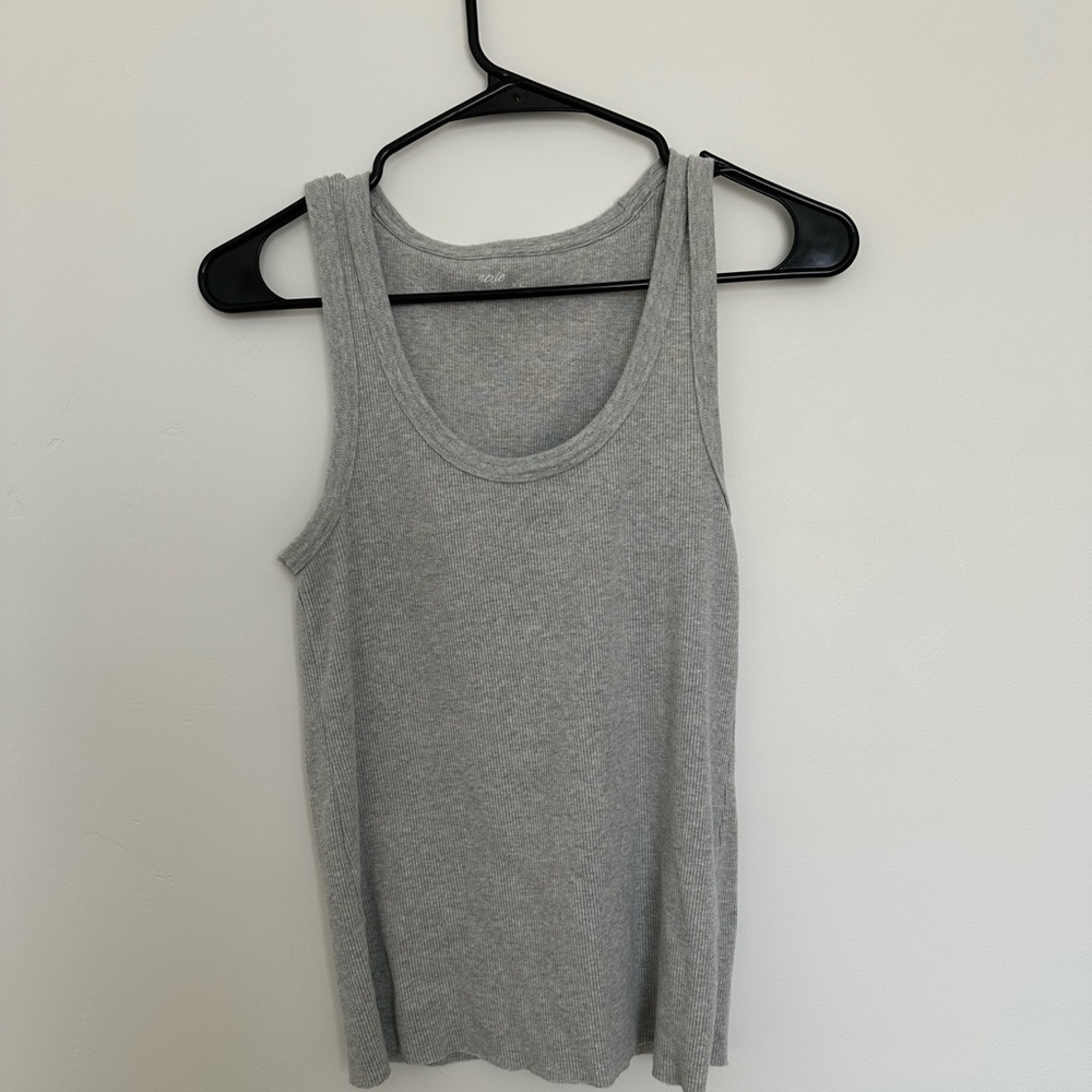 AERIE Gray Ribbed Tanktop
